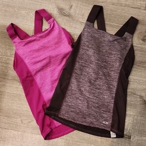 Bundle of pink and purple Champion Duo Dry workout tanks